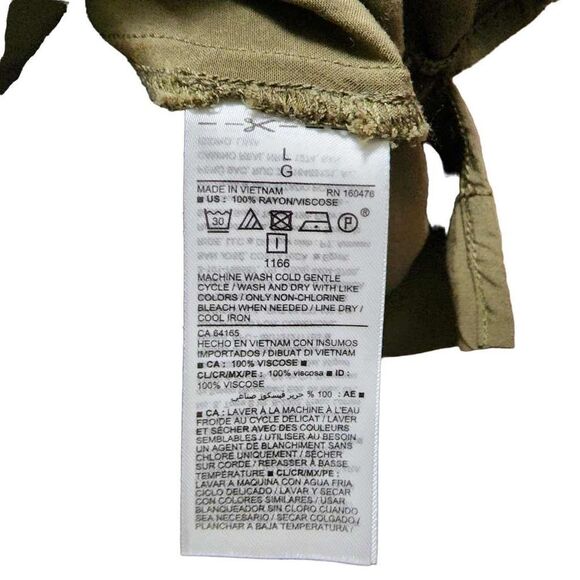 Old Navy Green Large Collared Cropped Rayon Top - Picture 6 of 9